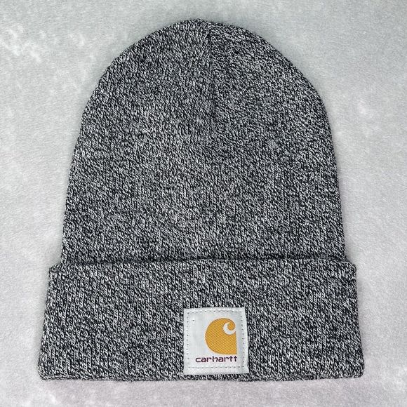 Carhartt Hat Unisex One Size Gray Knit Cuffed Beanie Outdoor Hat - Picture 1 of 6